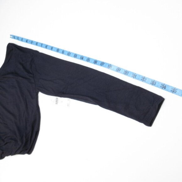 Anthropologie Maeve Long-Sleeve Bubble Top Navy Blue XS - Picture 5 of 10